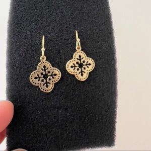 14k gold plated clover earrings